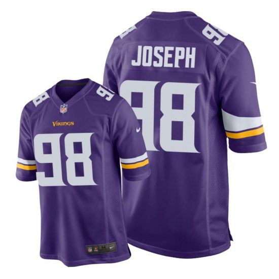 Men Minnesota Vikings #98 Linval Joseph Nike Purple Game Retired Player NFL Jersey